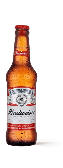 Imagem de uma garrafa de cerveja Budiuaiser 330ml