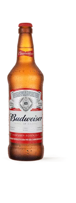 Imagem de uma garrafa de cerveja Budiuaiser 550ml