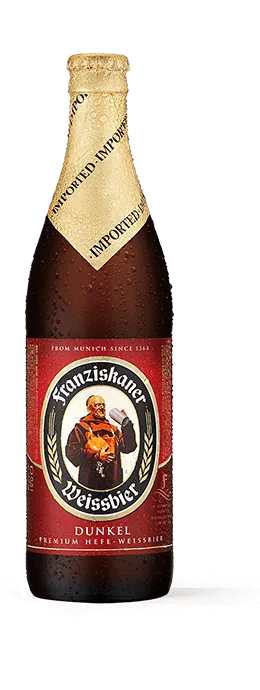 Imagem de uma garrafa de cerveja Franziskaner Dunkel 500ml