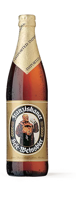 Imagem de uma garrafa de cerveja Franziskaner Hell 500ml