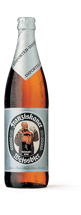 Imagem de uma garrafa de cerveja Franziskaner Kristall Klar 500ml