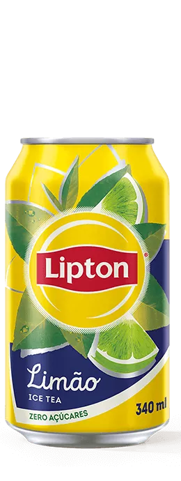 Imagem de uma latinha de Lipton Limão 340ml