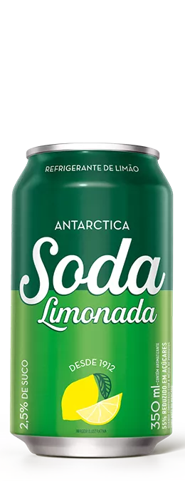 Imagem de uma latinha de Soda Limonada Antarctica 350ml