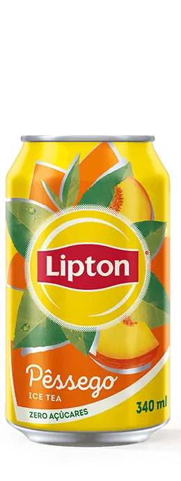 Imagem de uma latinha de Lipton Pêssego 340ml