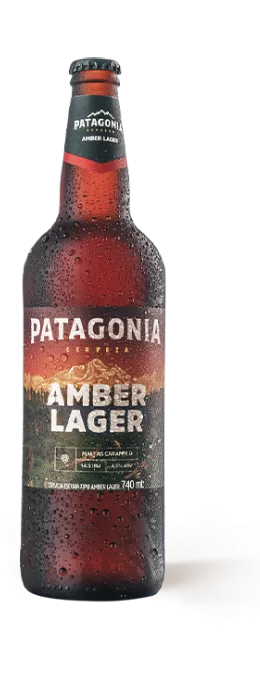 Imagem de uma garrafa de cerveja Patagonia Amber Lager 740ml