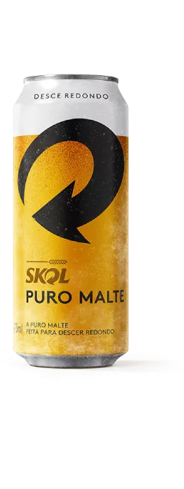 Imagem de uma latinha de cerveja Skol Puro Malte 473ml
